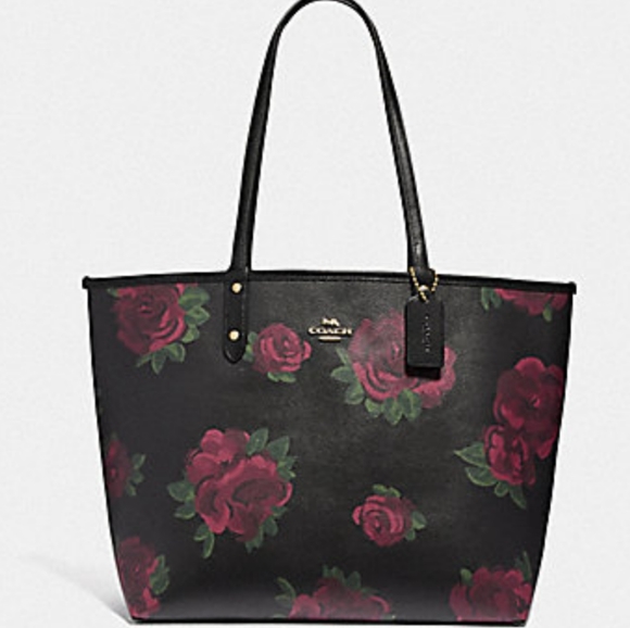 Coach Reversible Floral City Tote with Detachable Clutch - Picture 9 of 10